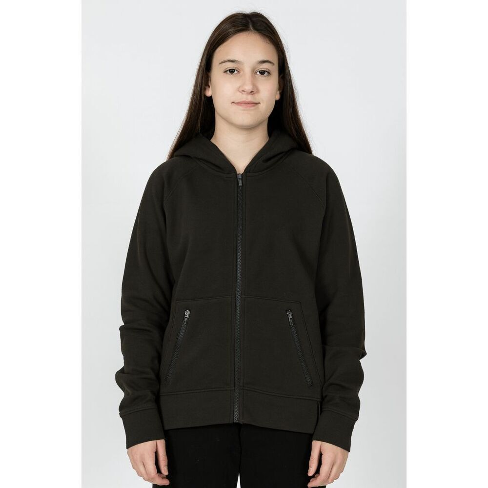 DSG Girls Sport Fleece Full Zip Hoodie Black size L (14)